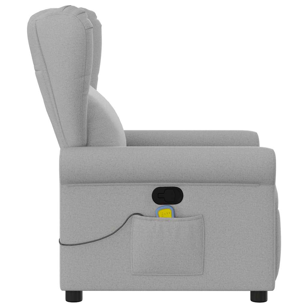 Fauteuil de massage | Fauteuil de relaxation | Chaise de relaxation inclinable gris nuage tissu CFW791126 - 4
