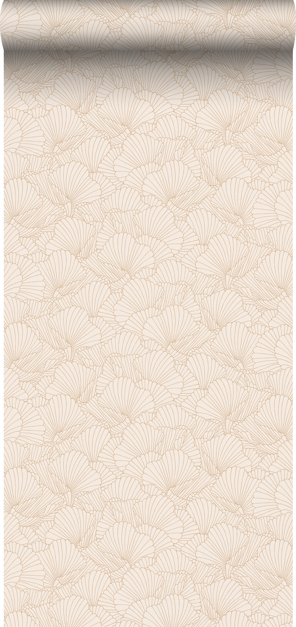 Papel pintado hojas dibujadas beige arena y rojo barro cocido clara - 0.53 x 10.05 m - estahome