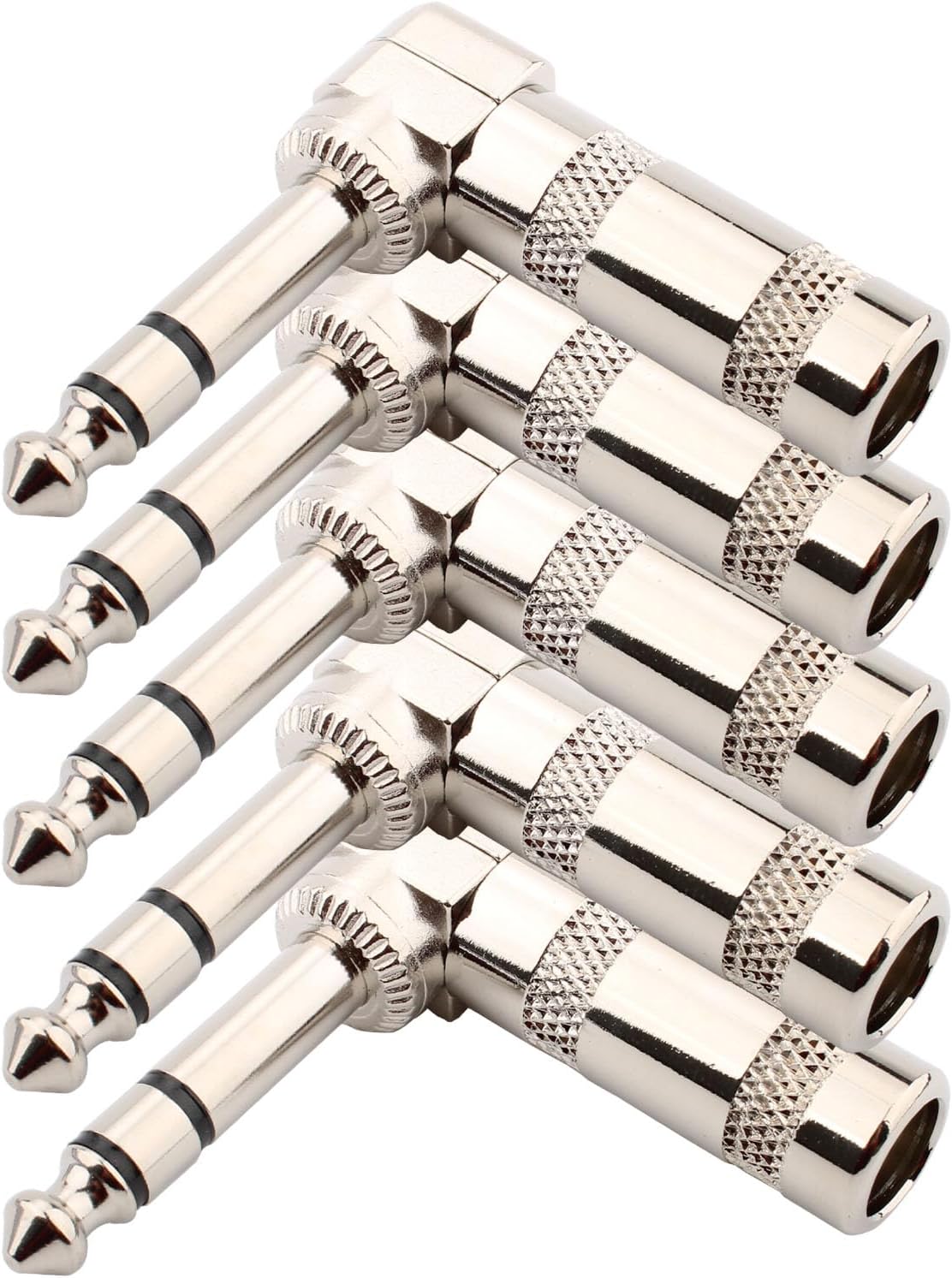 Guitar Cable 30cm 6.35mm 1/4 TRS Stereo Jack To Jack Plug Dual Right Angle Patch Cable Lead