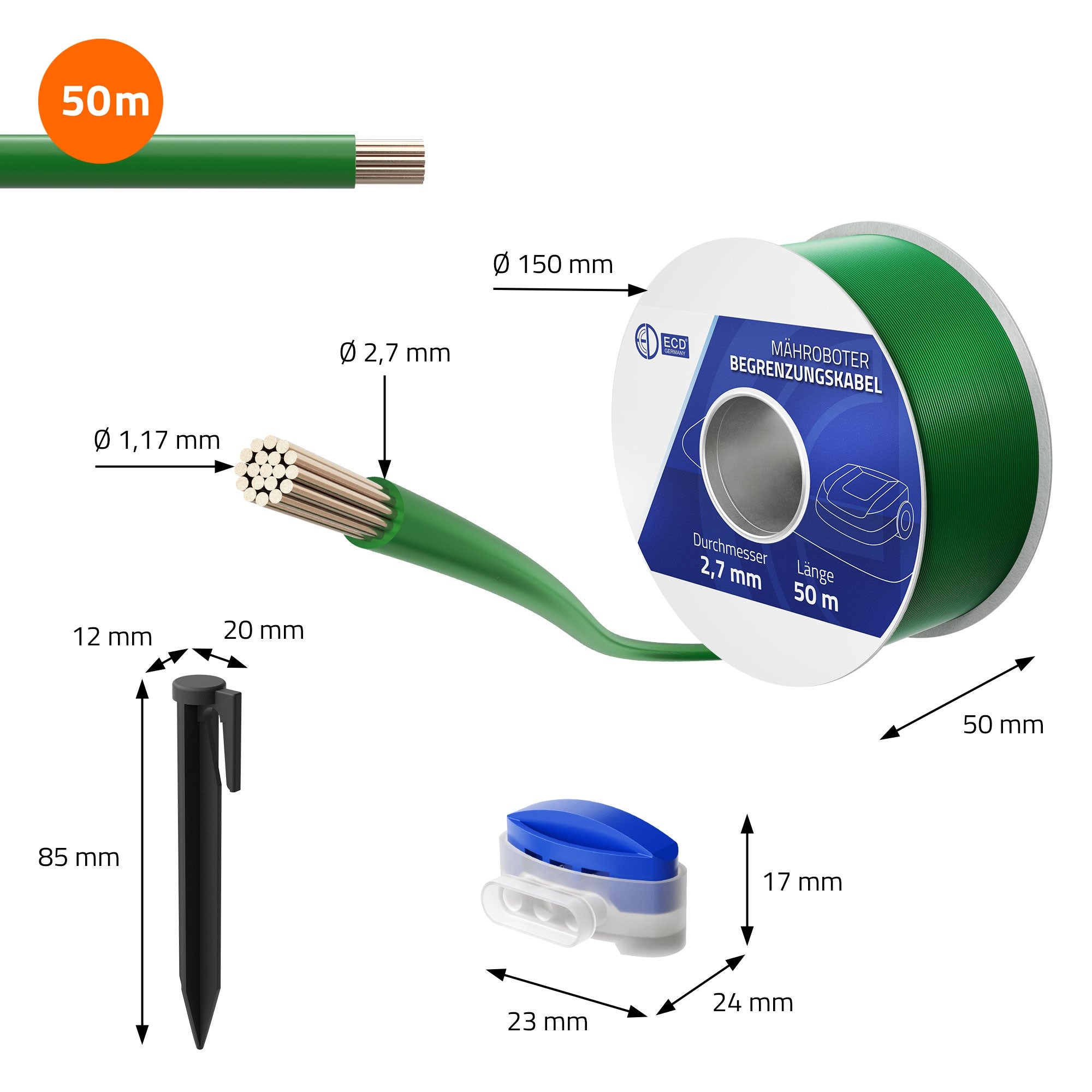 Bobina Filo Perimetrale Per Robot Tagliaerba Ama Freemow, 200x0,75 M - 10