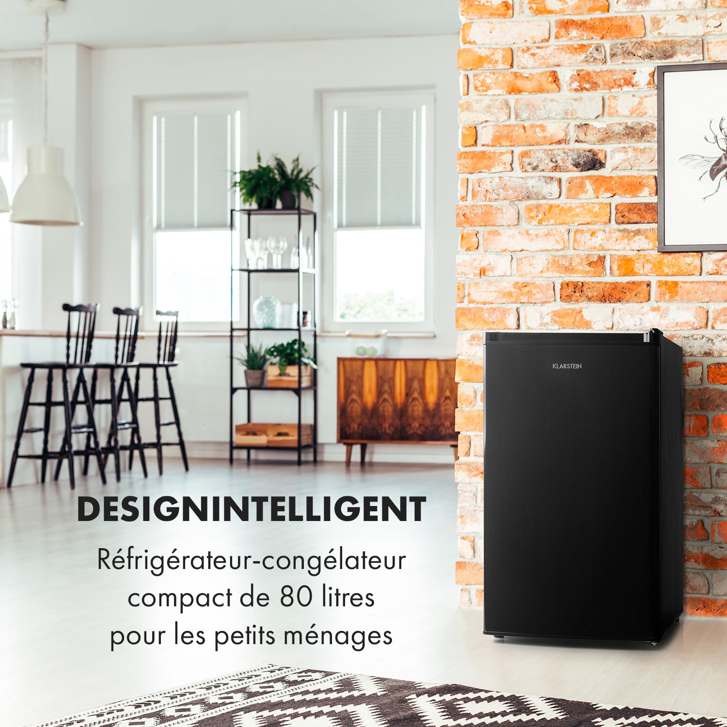 KLARSTEIN Cool Cousin combiné réfrigérateur-congélateur 70/11 litres 40 dB Noir - 2