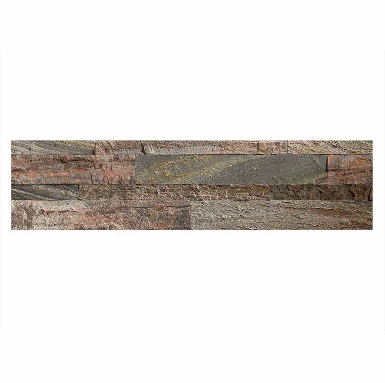 Revestimiento de Pared Tira Autoadhesiva de Piedra Natural Forestal – 60x15 cm, Grosor 0,2/0,4 cm - 6