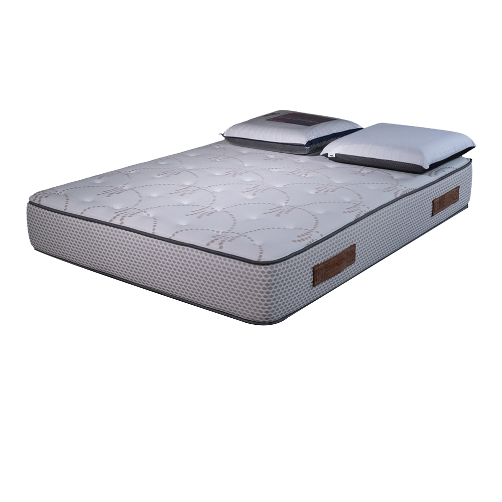 Colchón de cosmos blanco | 140x200cm con 2 almohadas viscoelásticas 60x60 cm | memoria 50 kg/m3 y 12 zonas | 28 cm