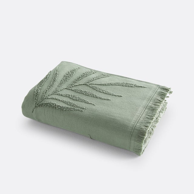 Maxi drap de bain éponge bouclette 500 g/m2, Jobe - Vert sauge - 100 x 150 cm