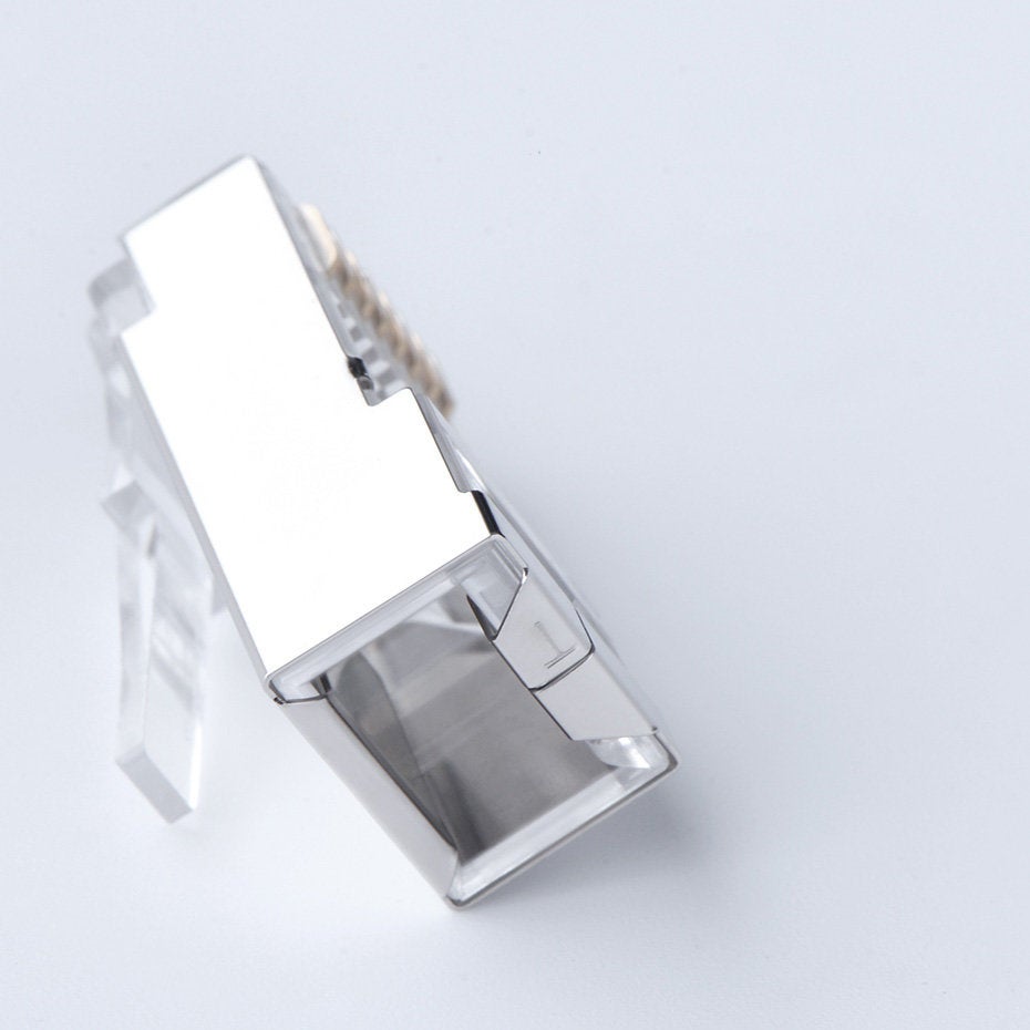 Fiche RJ45 connecteur RJ45 pour câble réseau 8P8C UTP Cat. 6 argenté - ENSEMBLE 10pcs. - 3