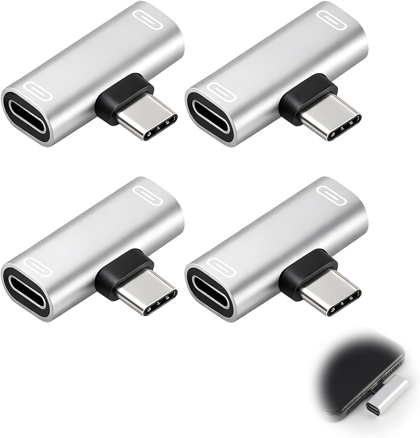 4 Pièces Répartiteur Double USB C 2 en 1, Adaptateur USB-C Audio et ...