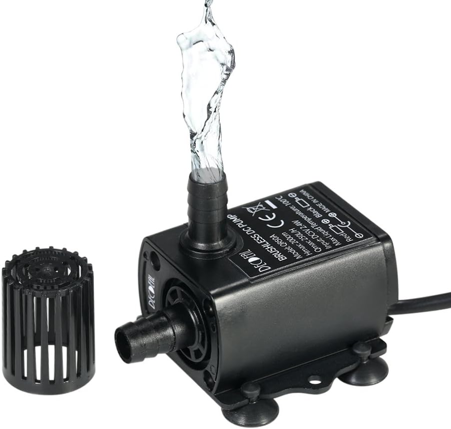 Mini pompa wodna, USB DC5 V 4,8 W 300 l/h Wysokość podnoszenia 300 cm Bardzo cicha, bezszczotkowa pompa akwariowa, wodoodporna IP68