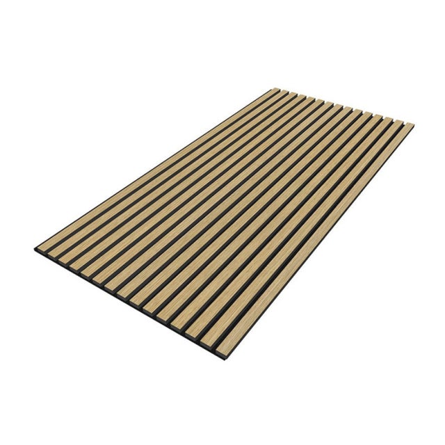 Panneau acoustique mural d'intérieur 60x120 cm en MDF sur feutre polyester, décor chêne blanc, 0,72 m2 (SATAKUPANWOT612)