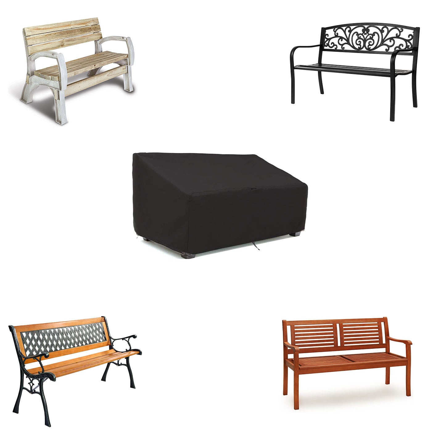 Housse de mobilier de jardin-210D-housse de banquette de jardin cour extérieure-anti-pluie et crème solaire-147×83×79 - 5
