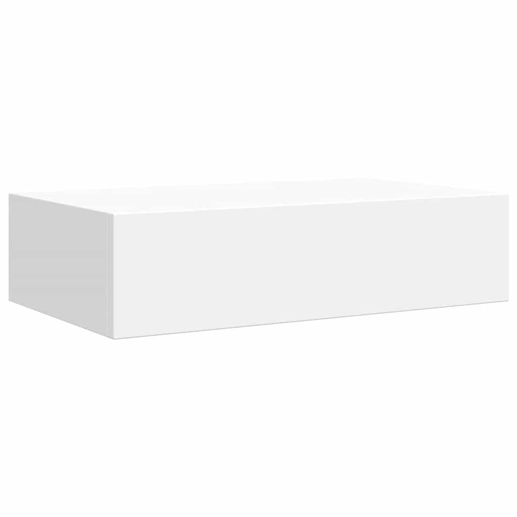 vidaXL Étagère à tiroir murale Blanc 40x23,5x10 cm MDF - 4
