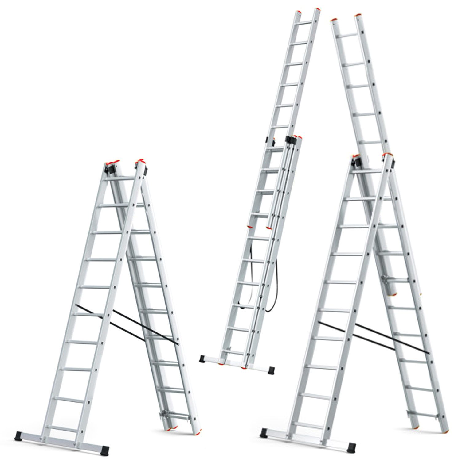 Drabina aluminiowa wielofunkcyjna 3x9 HIGHER na schody + GRATIS