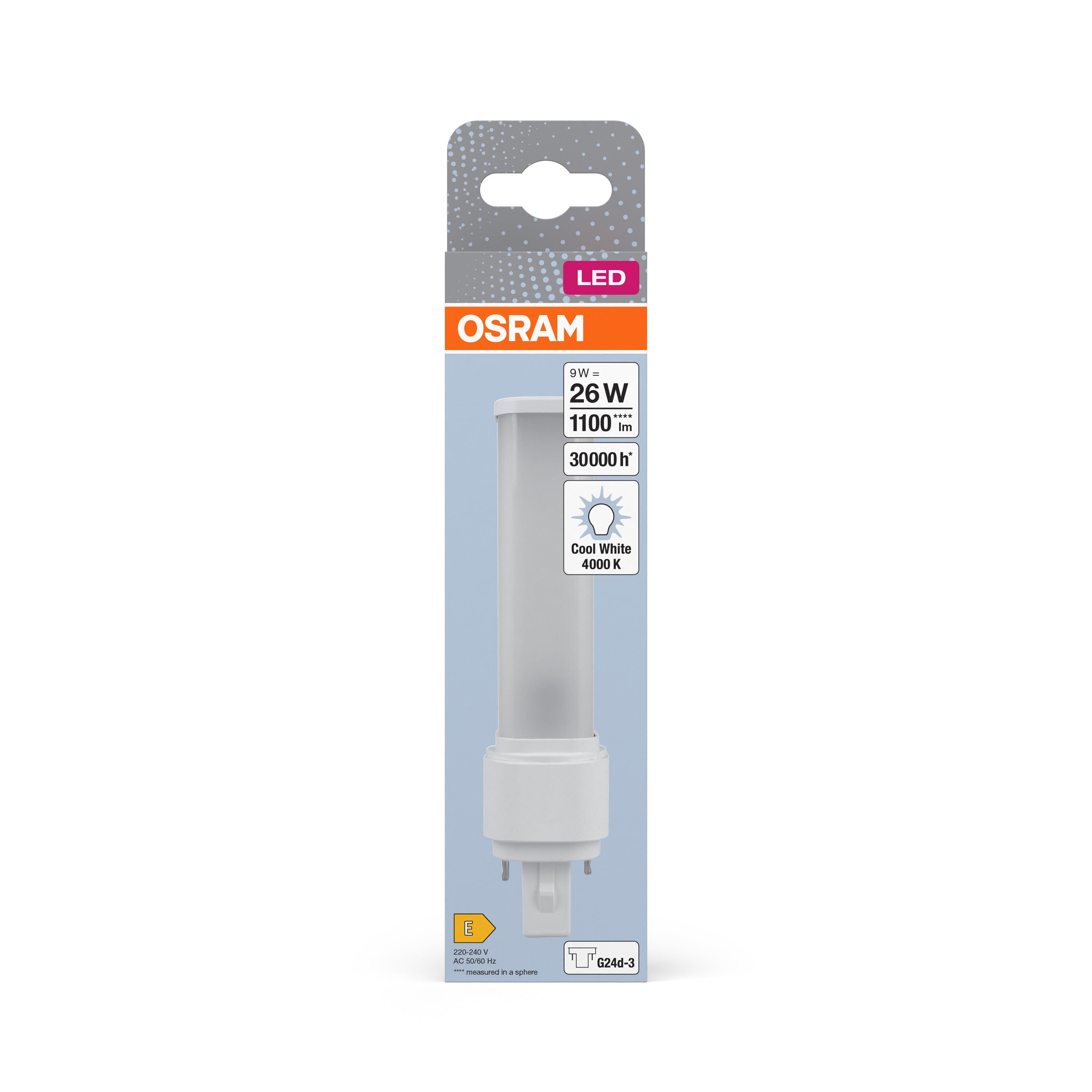 OSRAM DULUX D 26 Ampoule LED pour culot G24D-3, 10 watt, 1000 lumen, blanc froid (4000K), orientable, en remplacement de l'ampoule Dulux classique 26W - 4