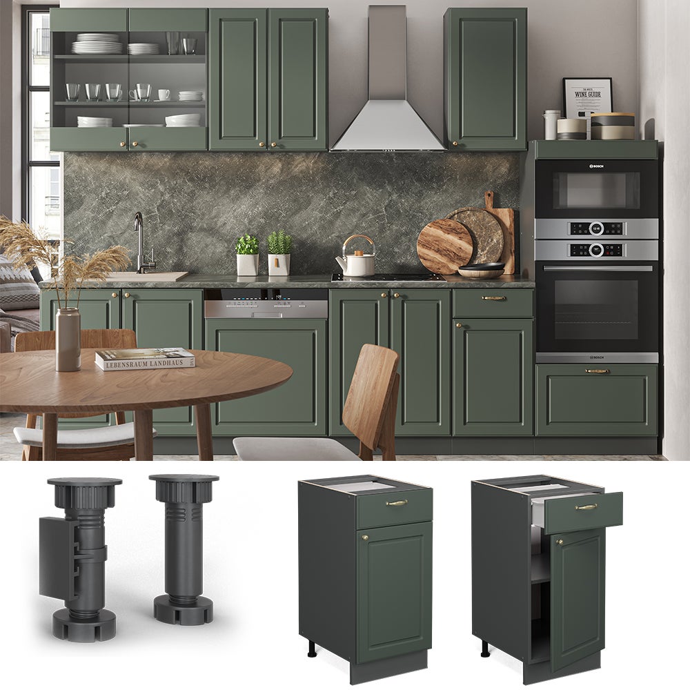 Vicco Meuble cuisine Fame-Line, Vert Or Campagne, 40cm sans PT - 2
