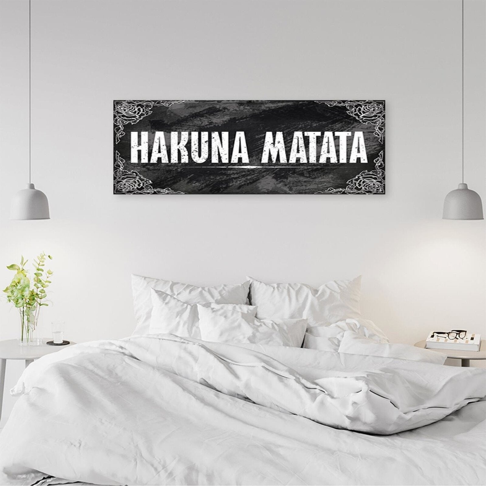 Tableau bois panorama hakuna matata - 90 x 30 cm - 4