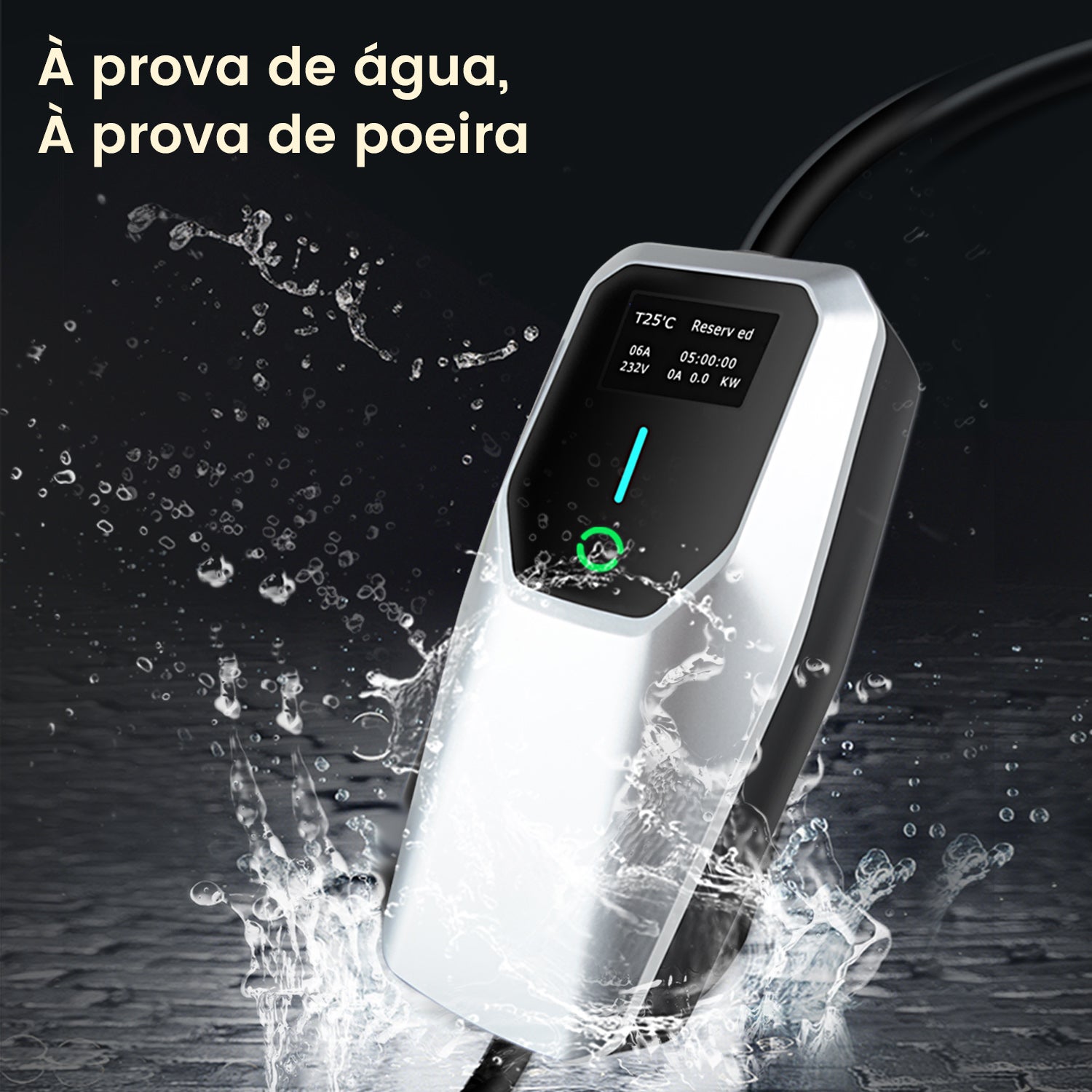 HEXINEX Carregador Veículo Elétrico 7 kW 32A Tipo 2 | Cabo de 5 m com Adaptador Tomada CEE 7/7 | IP67 | IEC 62196 - 7