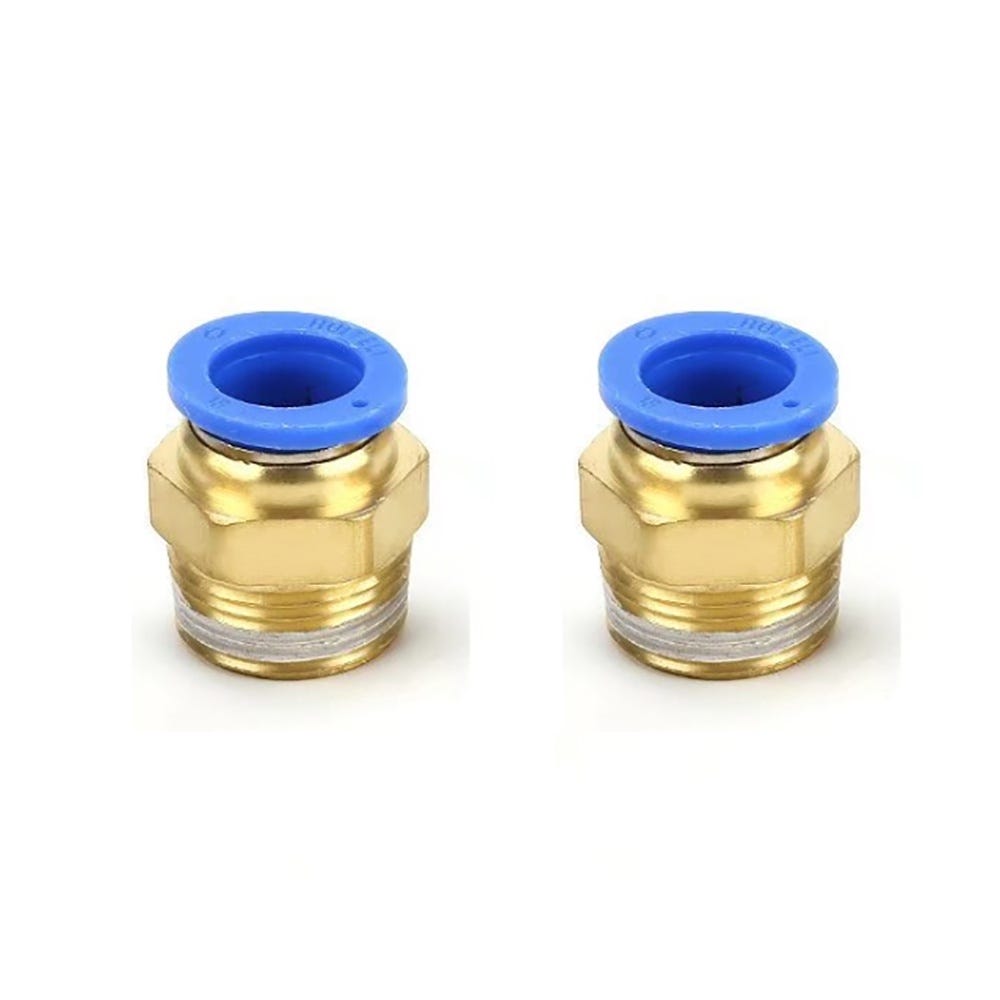 Lot De 2 Raccords Pneumatiques 7/16 UNF Femelle Vers Tube 8mm - Connecteurs Rapides Laiton Nickelé