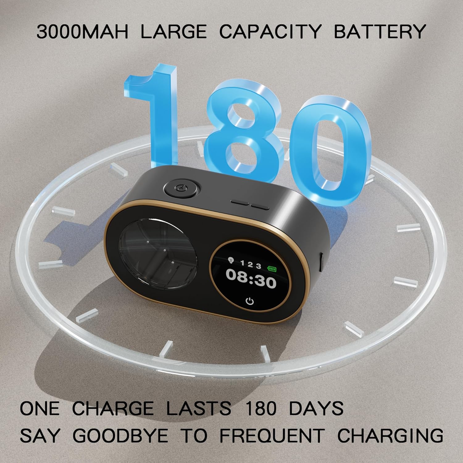 Dispenser automatico di sapone senza contatto nero con display LED ad alta definizione. Dispenser di sapone in schiuma ricaricabile da parete, adatto - 3