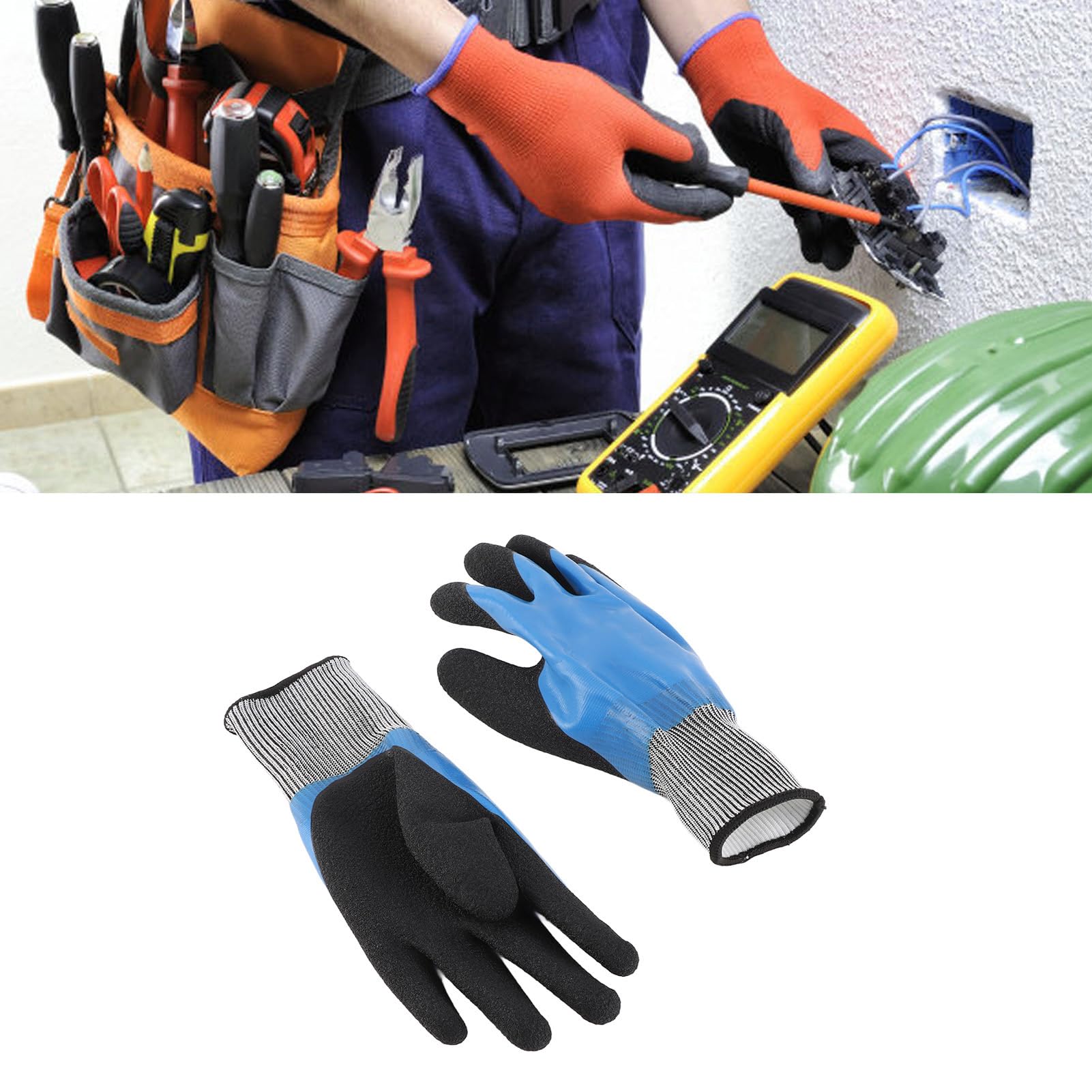Gants Isolés électriques, Résistants à la Tension 1000 V, Gants de Travail Isolants à 360 °, Gants Imperméables Antidérapants pour électricien - 8