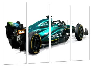 Set 3 Poster Decorativi Aston Martin AMR24 F1 2024 - Fernando Alonso, 165x62 Cm, Stampe Lucide Su Carta Couché, XXL
