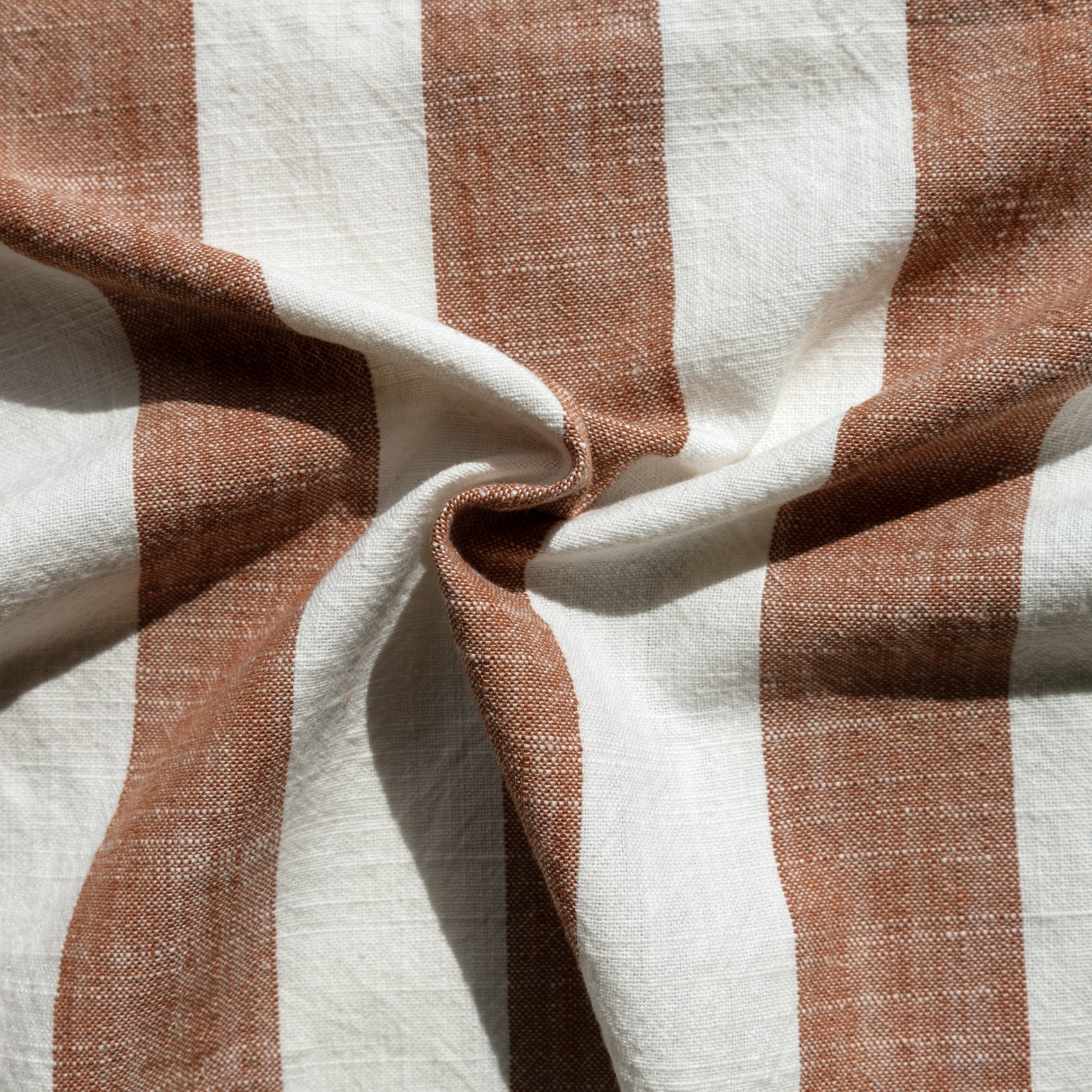 Édredon réversible coton flammé motifs rayures et vichy LOURMARIN - Terracotta - 70x200 cm - Coton - 6