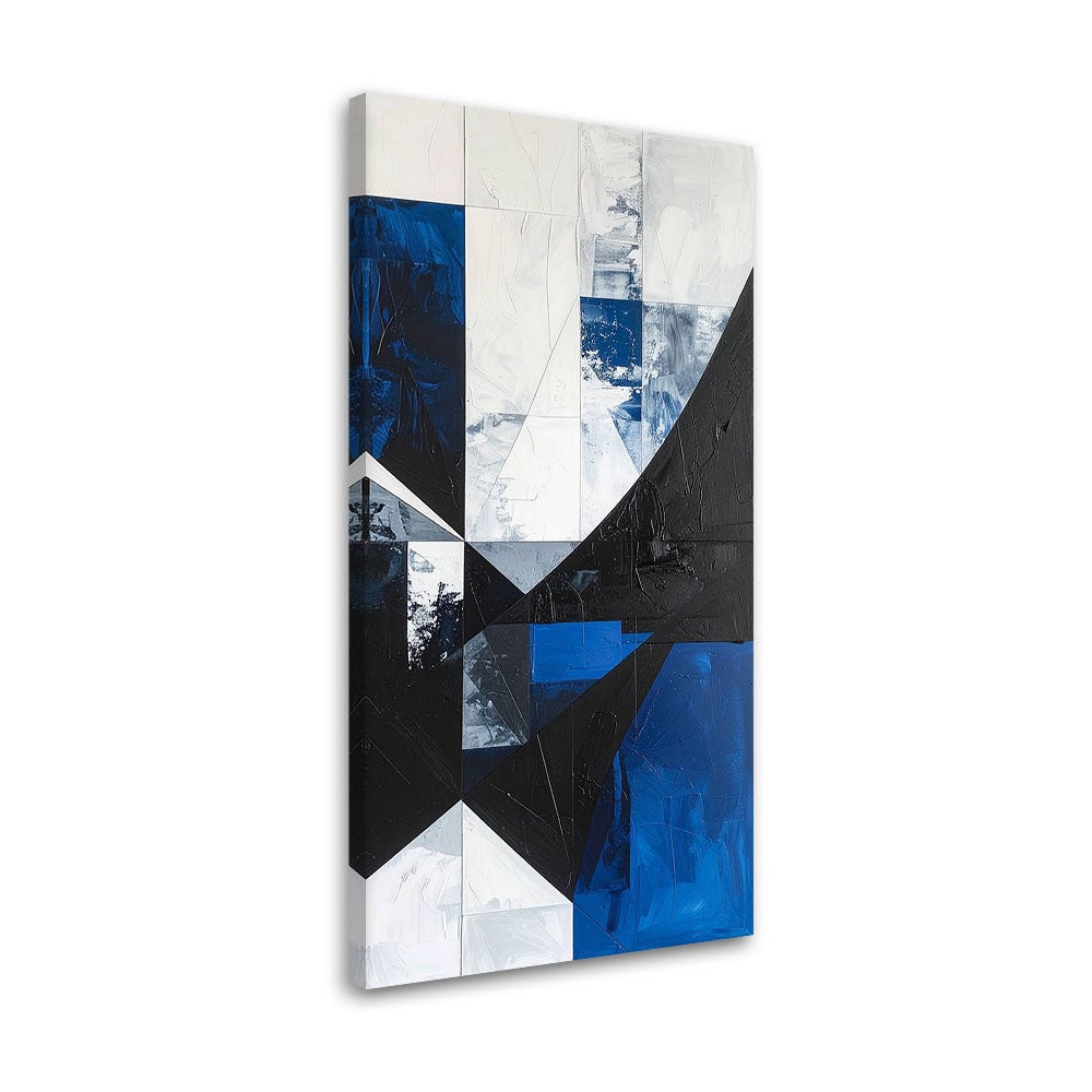Obraz do salonu sypialni biura, Abstrakcja kształty geometryczne niebieski 60x120