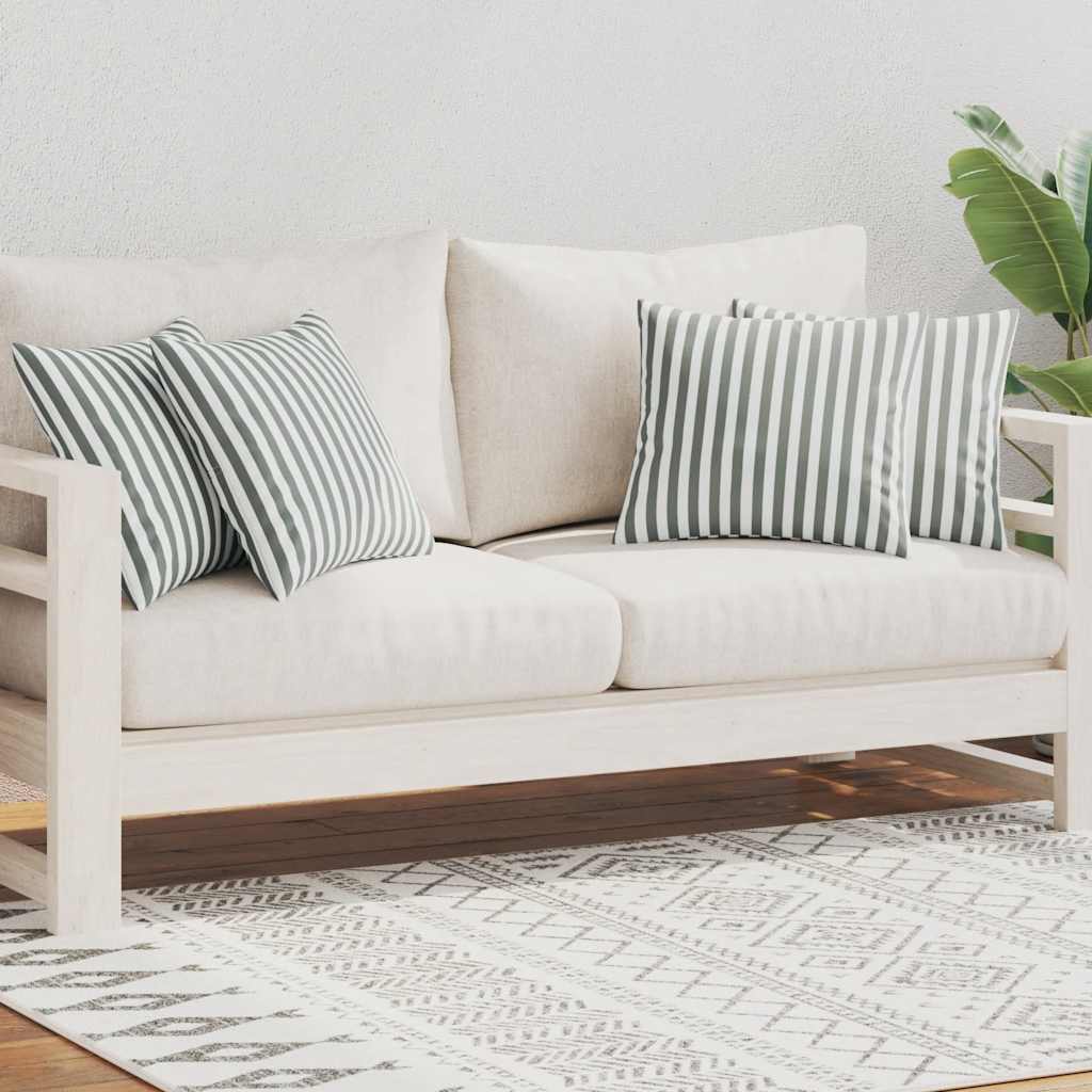Cojines para exterior a rayas 45x45 cm gris 4 unidades vidaXL - 2
