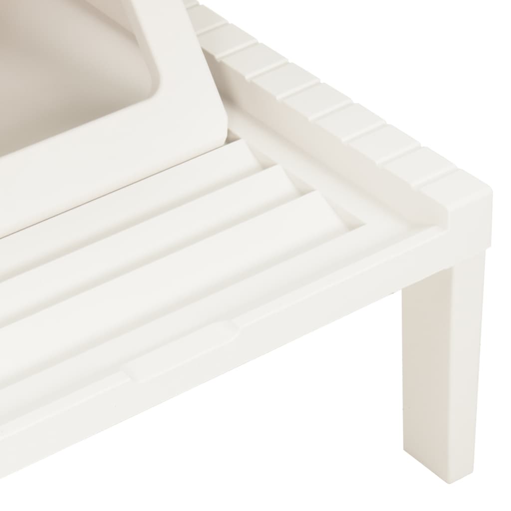 Chaise longue avec coussin Plastique Blanc - 7