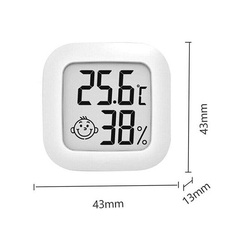 Lot de 4 thermomètres hygromètres intérieurs mini numériques blancs, capteurs LCD, température et humidité, usage maison, chambre, bureau - 2