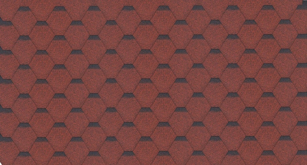 Bardeaux bitumineux Hexagonal Rock H-RED, couleur rouge - bitume toiture - 5