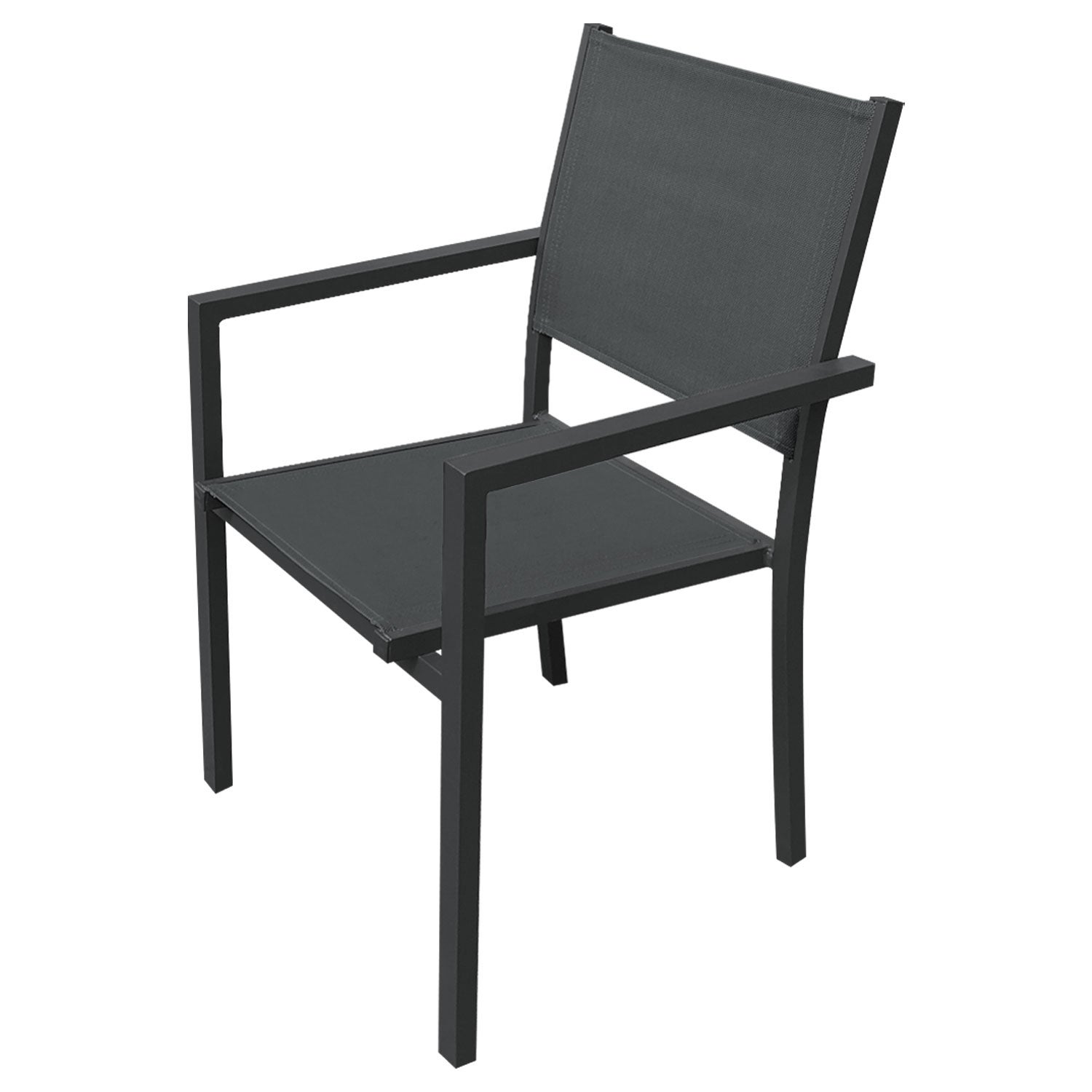Salon de jardin 8 places gris et gris anthracite aluminium LAMPEDUSA extensible - 7