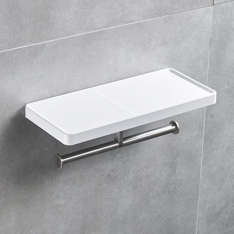 Uchwyt na papier toaletowy, ścienny, biały