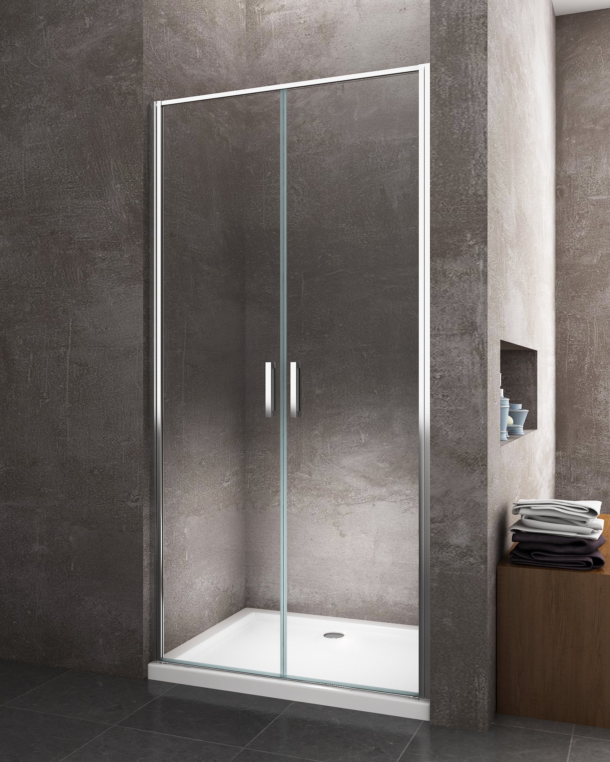 Porta doccia vetro 6 mm apertura battente saloon dentro e fuori Altezza 190 Regolabile 64-68 - 7