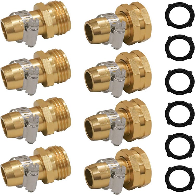 Złączka naprawcza do węża ogrodowego, zestaw naprawczy do węża wodnego, złączki do węża żeńskie i męskie ze śrubą zaciskową, zestaw 4 sztuk