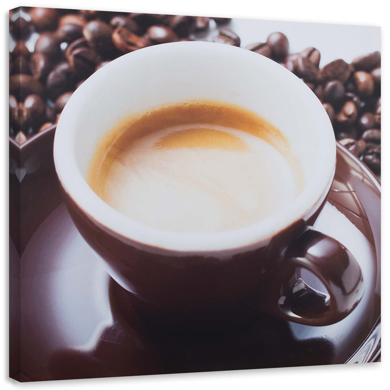 CAFFÈ LATTE, Oeuvre sur toile étirée, encadré Blanc