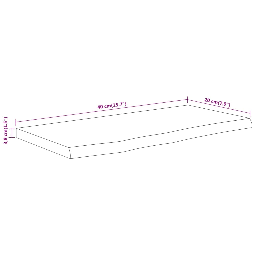 Étagère murale | Étagère flottante | Étagère suspendue rectangulaire massif acacia bordure assortie CFW844108 - 8
