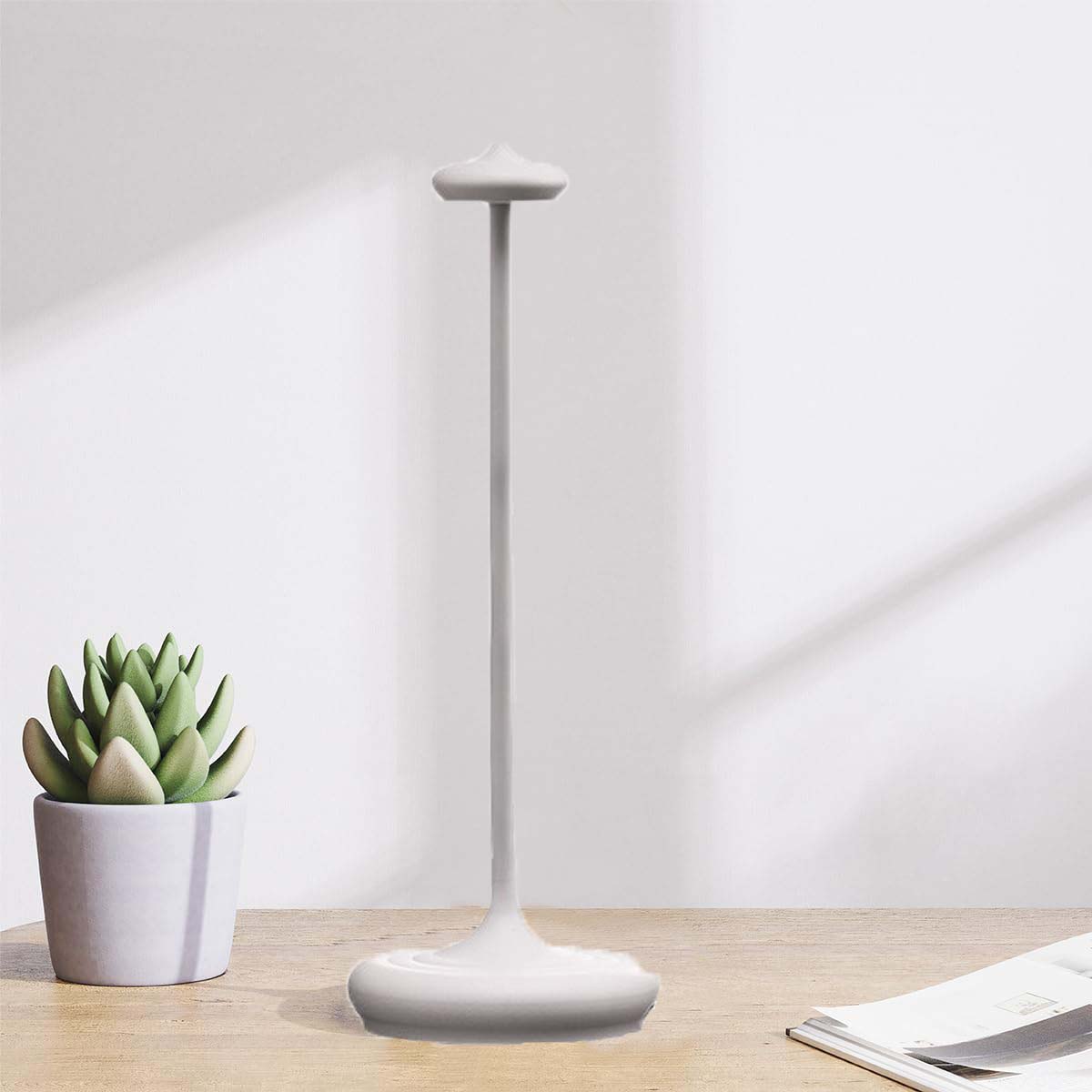Nowoczesna i kreatywna lampa stołowa LED z dotykowym sterowaniem, ładowana przez USB, 3000K-6000K, idealna do jadalni i biura.