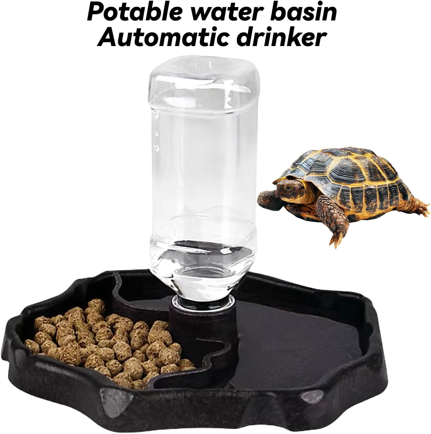 Distributeur d'eau pour reptiles tortues bol d'eau : gamelle pour reptiles pour tortues, distributeur automatique de nourriture pour réservoir d'eau, - 6