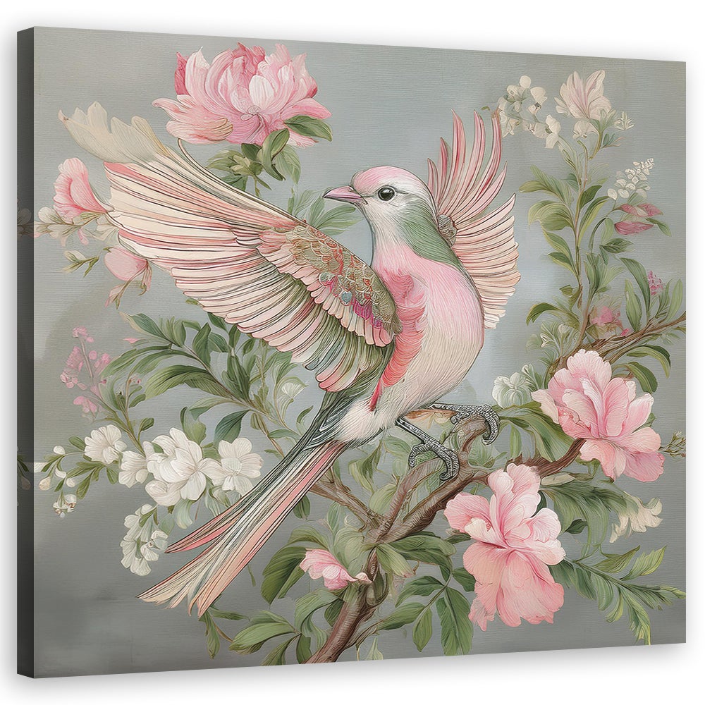 Obraz na płótnie, Ptak Shabby Chic 30x30