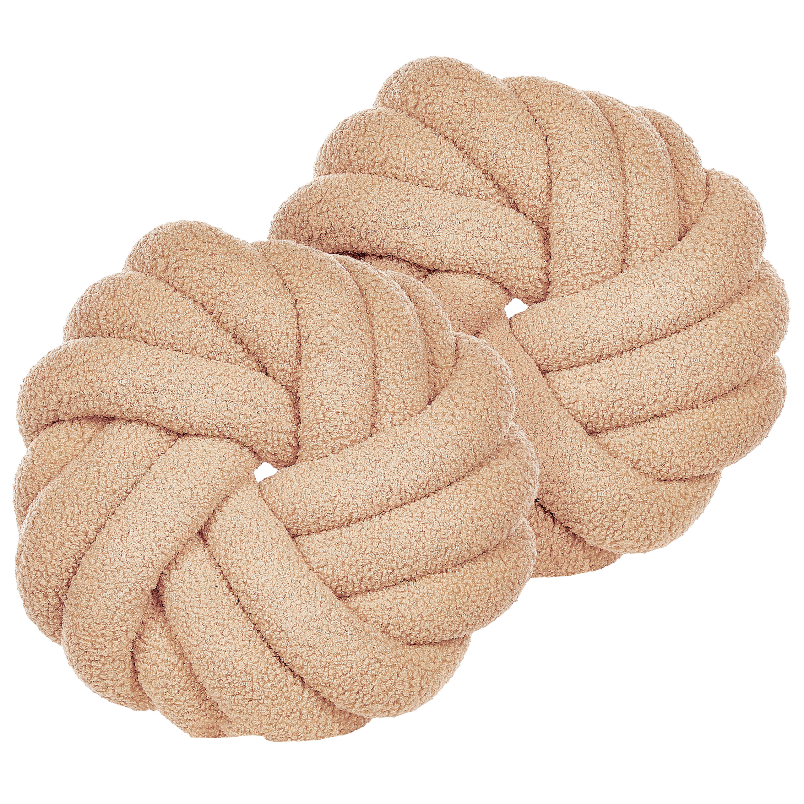 Beliani conjunto de 2 cojines decorativos akola bouclé 31 x 31 cm arena liso