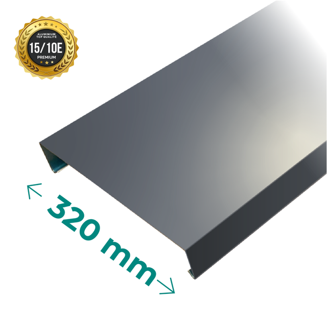 Couvertine aluminium 320 mm RAL 7016 Gris Anthracite – 2 m – Épaisseur 1,5 mm PREMIUM – ALUHOME