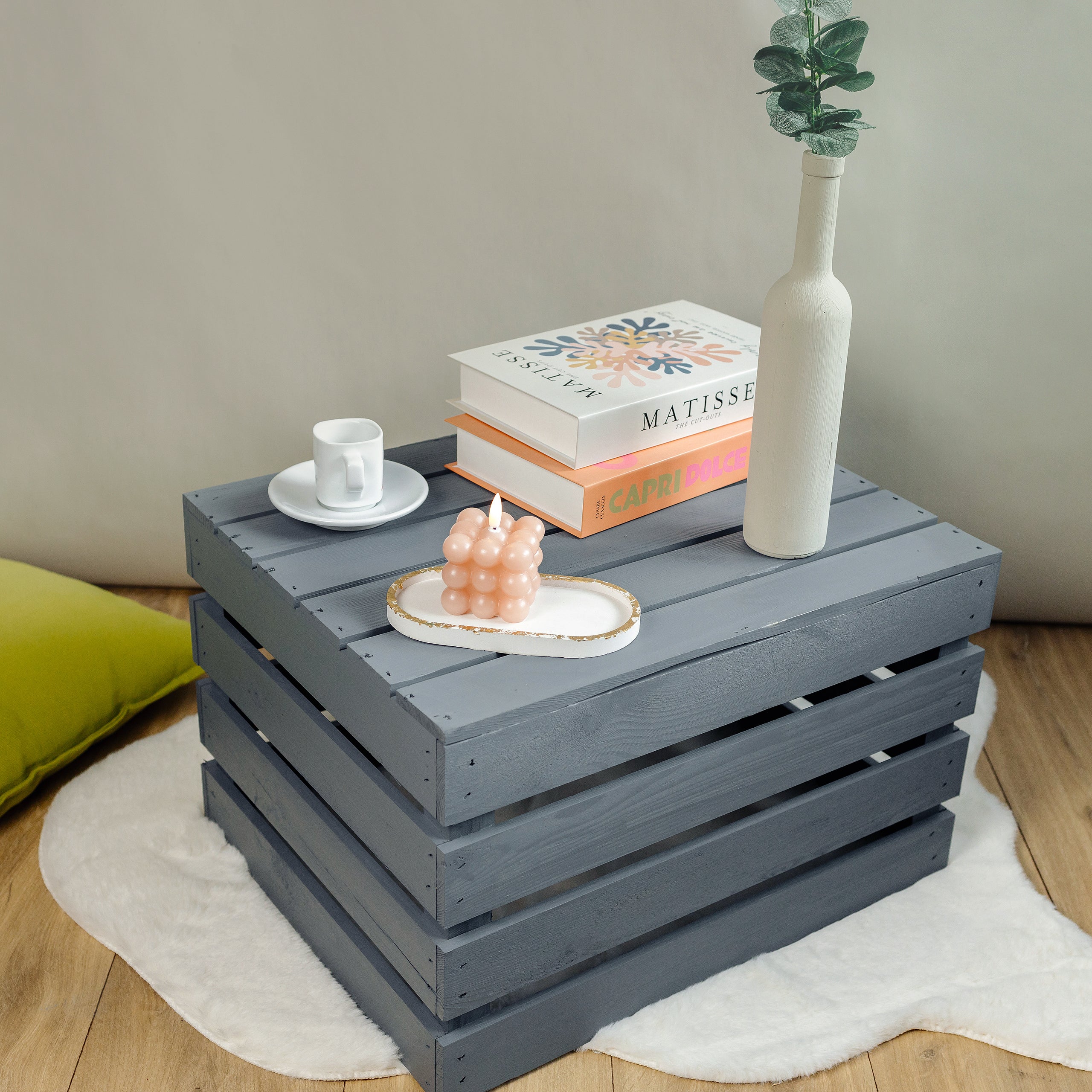Creative Deco Caisse en Bois Gris | 50 x 40 x 30 cm | Caisse Rangement Bois | Caisse en Bois Vintage | Cagette en Bois | Caisse en Bois Rangement - 2