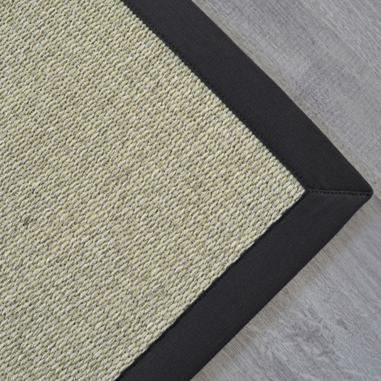Tapis Sisal Quintana blanchi - Ganse coton noire - 250 x 350 cm - 4