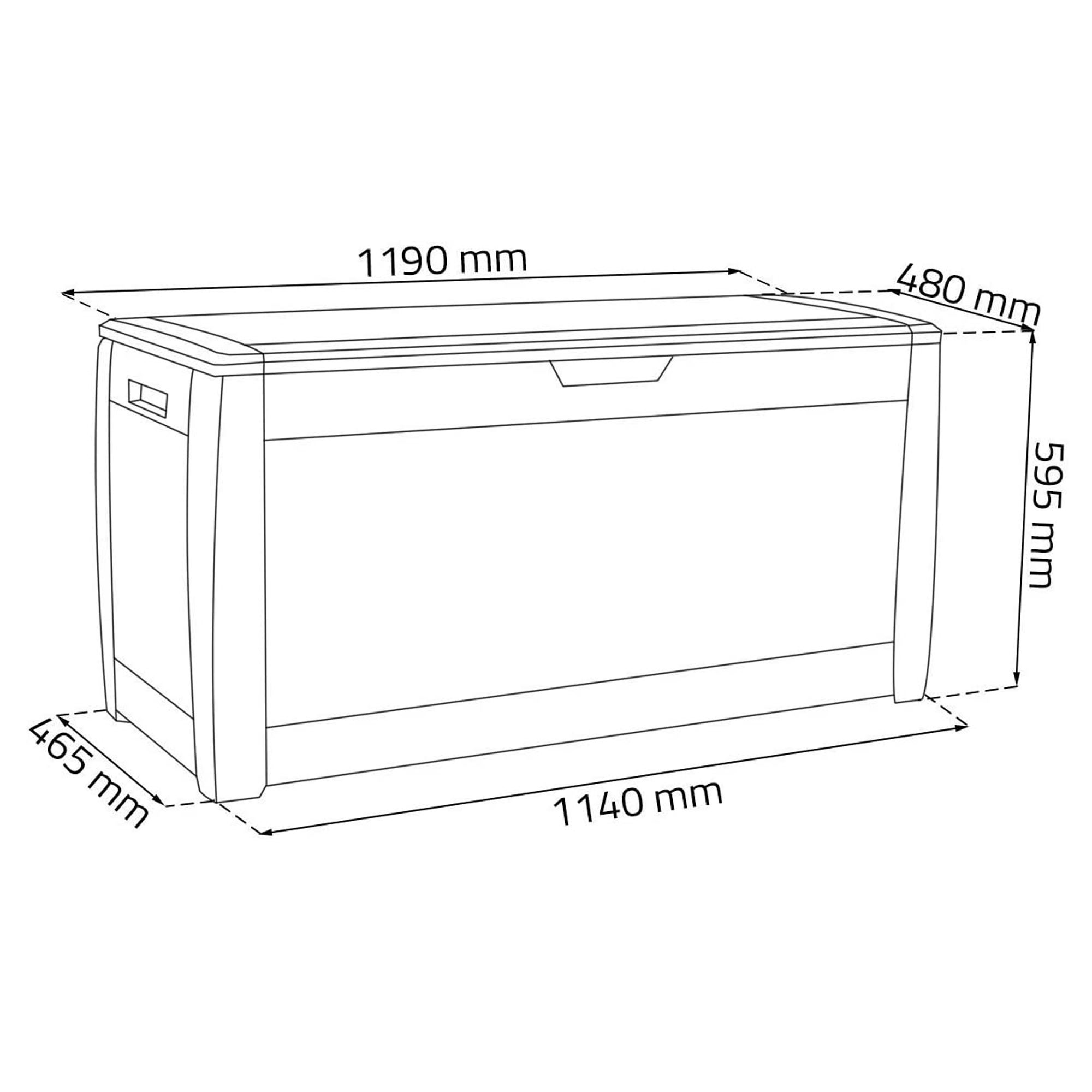 Boîte de jardin 310 litres Boxe Matuba couleur chocolat 119 x 48 x 60 cm - 2