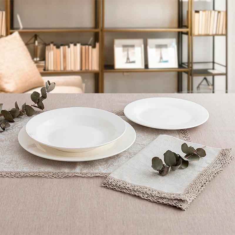 Vajilla Lis Bidasoa 18 piezas servicios porcelana blanco Leroy