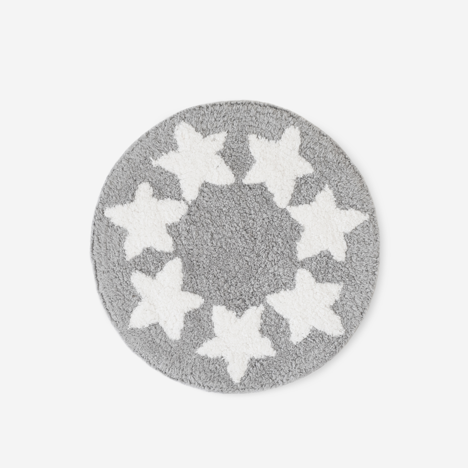 Podkładka dziecięca Marco Ø34 cm bawełna szara z gwiazdkami – Okrągła, zmywalna i ekologiczna