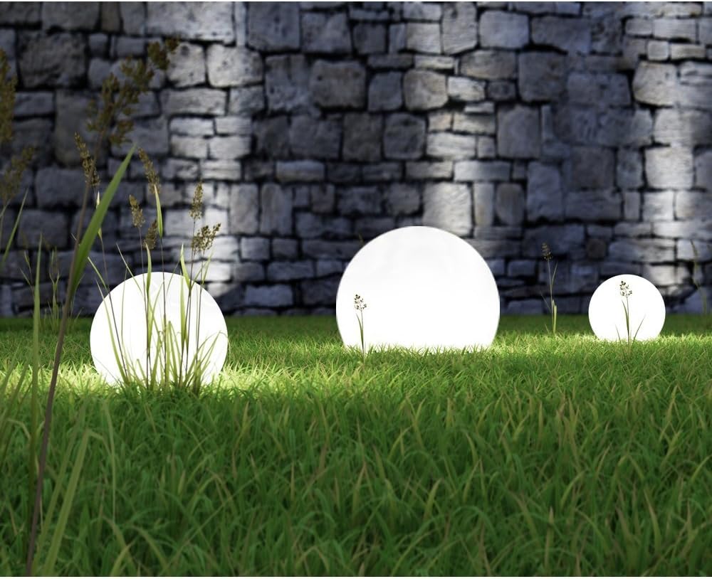 Lot de 3 lampes sphériques solaires LED, lampadaires décoratifs d'extérieur pour terrasse, éclairage paysager de jardin, étanches. - 4