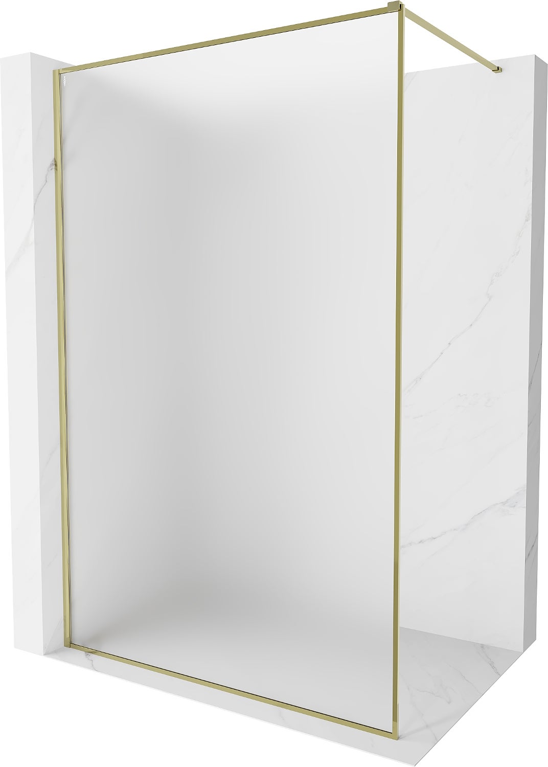 Mexen Kioto-F ścianka prysznicowa Walk-in z ramką 70 x 202 cm, szron 8 mm, złota - 800-070-104-50-30