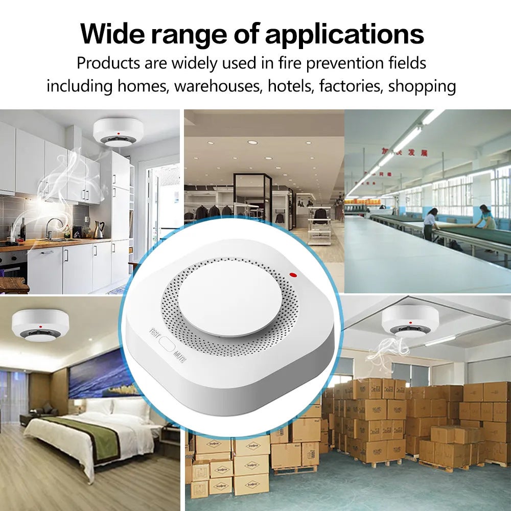 Detector de humo Tuya WiFi, sensor de humo inalámbrico, detección inteligente de 360°, alta sensibilidad, ideal para casas y villas. - 3