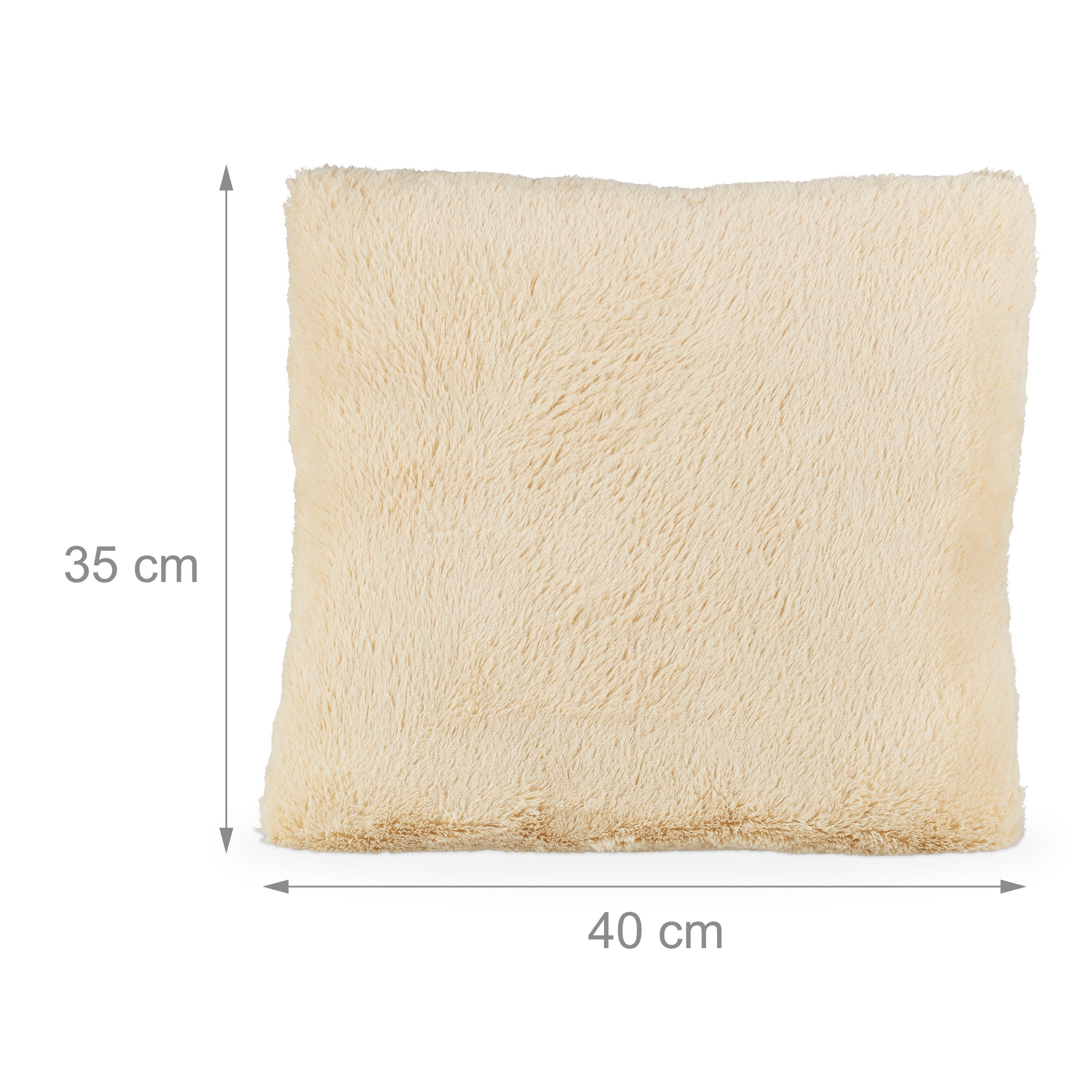 Coussin doux, lot de 4, avec remplissage, moelleux, housse amovible, coussin de canapé, décoratif, 35x40 cm, crème - 4