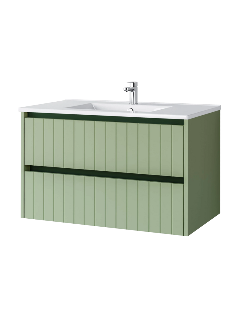 Zestaw szafka łazienkowa z umywalką ceramiczną Uptrend MELITO 80 Szałwia Mat 1 kpl.